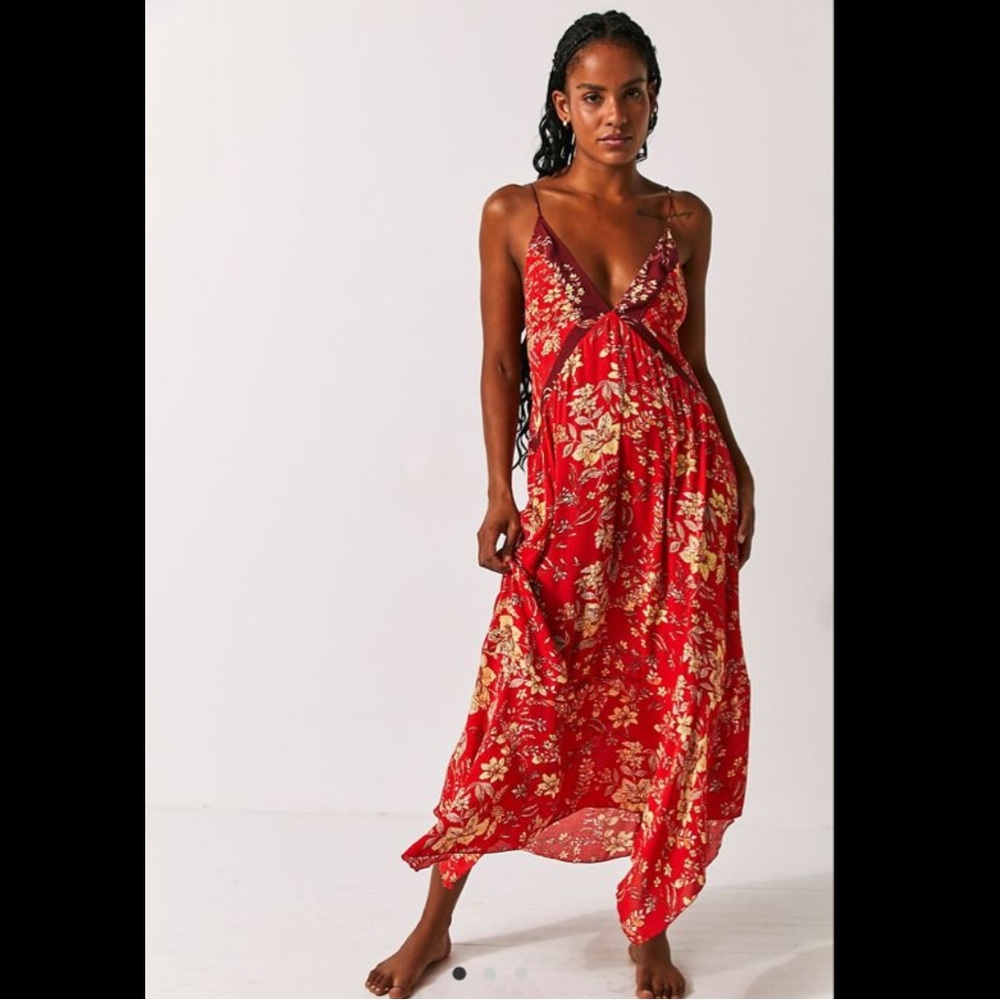 Free People There She Goes Printed Maxi Slip